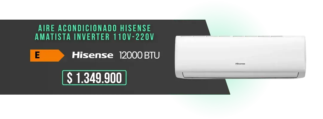 Promoción Aire Acondicionado Hisense Amatista Inverter 12000 BTU
