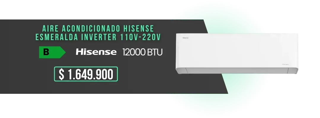 Promoción Aire Acondicionado Hisense Esmeralda Inverter 12000 BTU