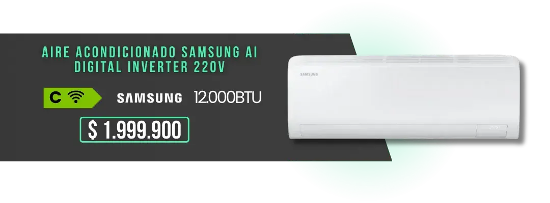 Promoción Aire Acondicionado Samsung AI Digital Inverter 12000 BTU 220V