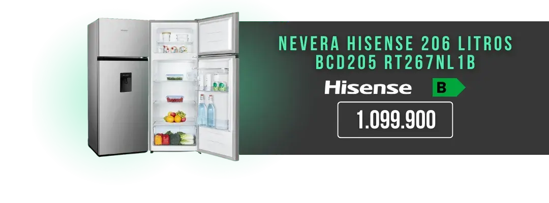 Promoción Nevera HISENSE 206 Litros BCD205 RT267NL1B