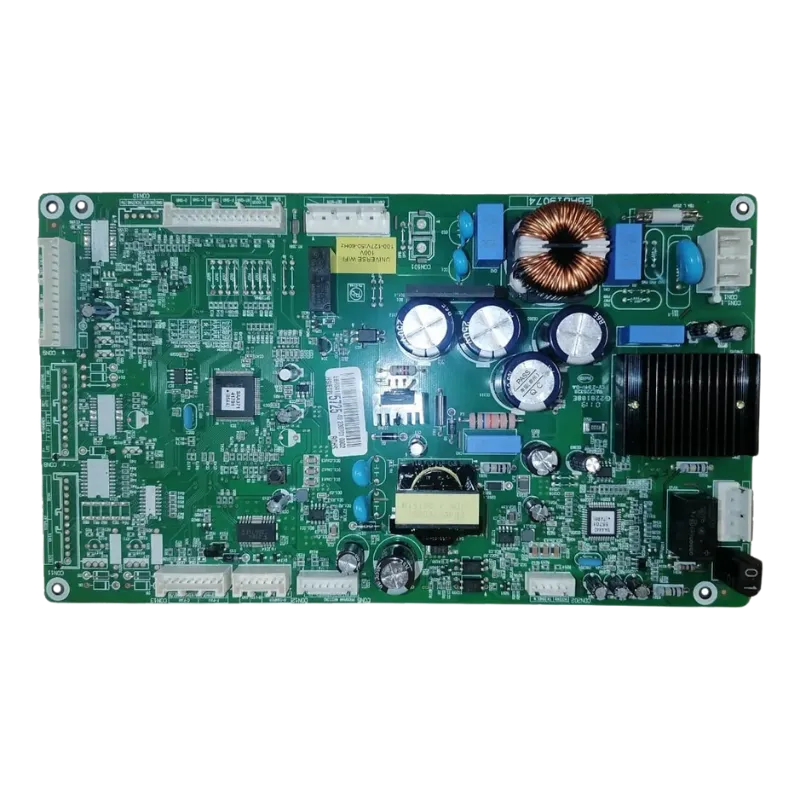 Placa MAIN LG EBR84185725 – lado inferior Reverso de la placa MAIN LG EBR84185725 con red de pistas PCB