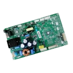 Placa MAIN LG EBR84185725 – perspectiva angular Placa MAIN LG EBR84185725 vista angular con componentes y disipadores