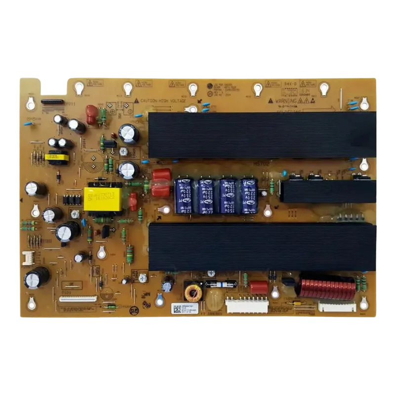 Vista frontal de la placa Y-SUS LG EBR66607501 con condensadores y bobinas