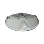 Agitador Samsung DC66-00787A, vista en ángulo bajo; perfil del plato Wobble con relieve y ventilación.