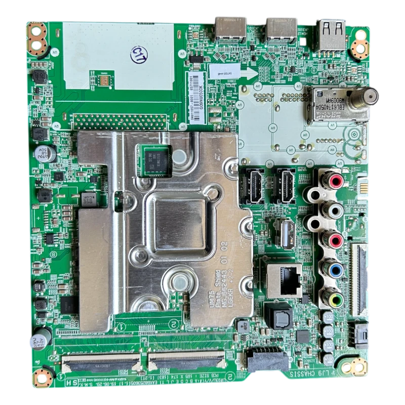 main board lg bpr total assembly ebu65711001 vista superior con puertos hdmi usb lan av y rf