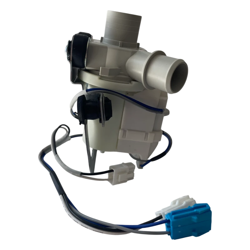 Bomba de drenaje LG 5859EA1004P – vista en ángulo con salidas de manguera