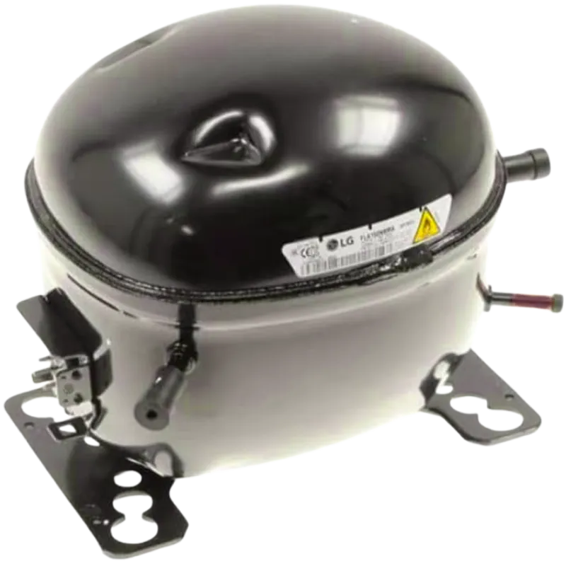 Compresor LG TCA34872306 vista tres cuartos con puertos y base de montaje