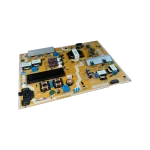 BN44-00808E | Perspectiva 3/4 derecha de la fuente Placa de alimentación BN44-00808E en ángulo tres cuartos, con disipadores dobles y transformador principal