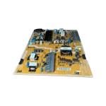 Fuente BN44-00808E | Vista longitudinal de componentes BN44-00808E vista longitudinal con transformador, disipadores y bancos de capacitores en primer plano