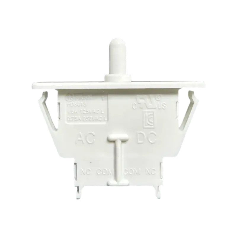 Interruptor de puerta LG 6600JB3007L OEM – Vista frontal con grabados Interruptor de puerta LG 6600JB3007L original, vista frontal con grabados AC/DC y certificaciones