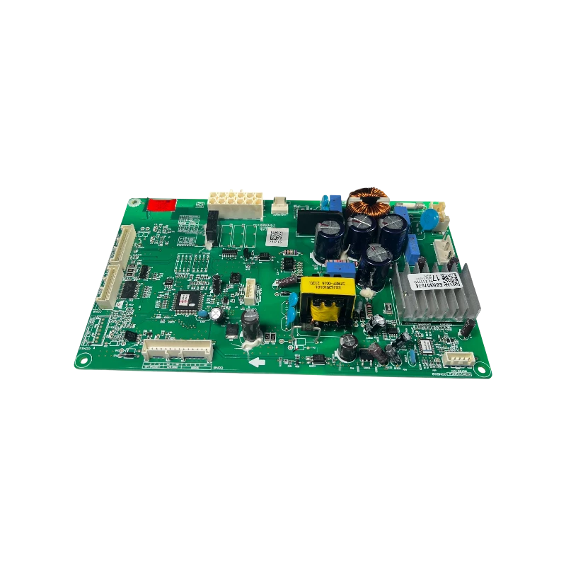 Main board LG EBR80757417 vista en ángulo con transformador amarillo y disipador