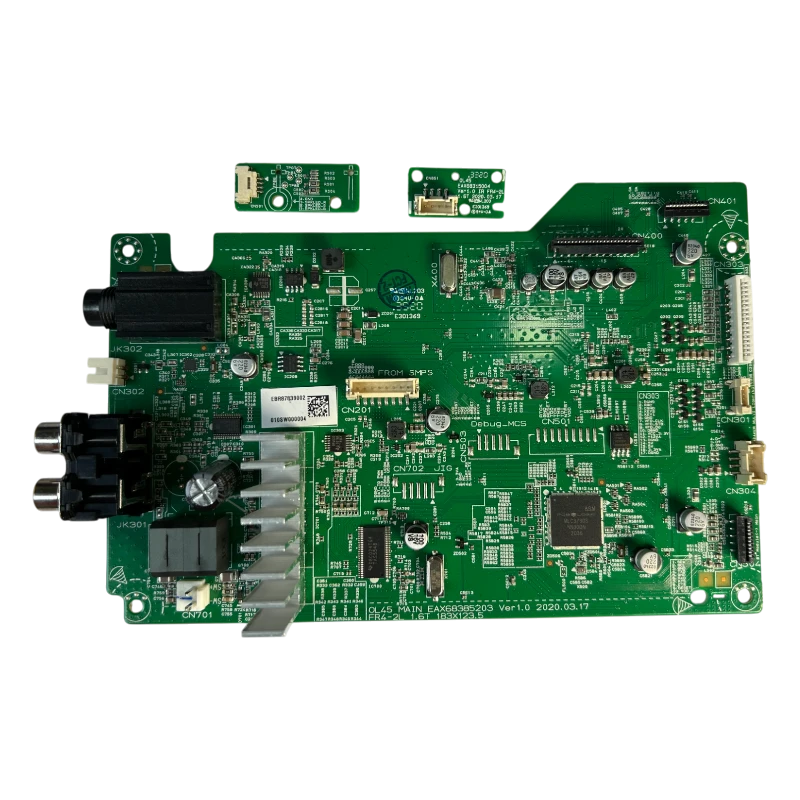 Main board LG EBR87839002 OL45-FB.DCOLLLK para XBOOM OL45 vista frontal con módulos hijos y disipador