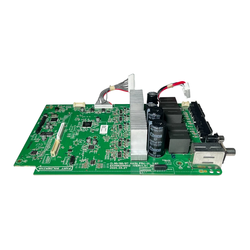 Main Board LG EBR88920705 en perspectiva con disipador, relés y capacitores – opción CL88-AS.DCOLLLK