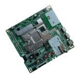 main board lg ebu65672101 vista en ángulo con puertos y blindaje central