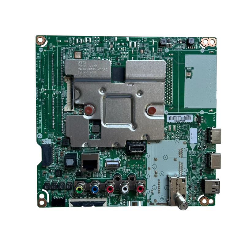 Main board LG EBU66103910 para 70UN7310PDC y 70UN7100PDA BWCMLKR vista frontal con puertos HDMI USB LAN AV y sintonizador RF