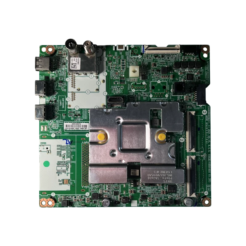 Main Board LG EBU67015707 vista superior con blindaje, puertos HDMI/USB, tuner RF, RJ45 y conectores FFC/LVDS