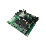 Main Board LG EBU67015707 vista diagonal derecha con blindaje y doble ranura LVDS