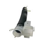 Manguera de salida LG 5215EA3001E – Vista frontal Manguera 5215EA3001E vista frontal con codo plástico y tubo corrugado