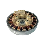 Motor BLDC DD Samsung DC93-00309C ensamblado; estator montado dentro del rotor, vista frontal.