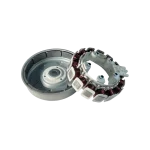 Samsung DC93-00310B – Estator y rotor separados (perspectiva) Conjunto Samsung DC93-00310B con estator y rotor separados, iluminación lateral.