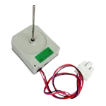 Eje y Conector del Motor de Ventilador LG 4681JB1029A Perspectiva del motor LG 4681JB1029A mostrando el eje de metal largo.