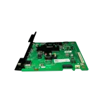 Placa principal Samsung BN94-15360D con etiqueta y puertos AV, LAN y servicio, vista en perspectiva.