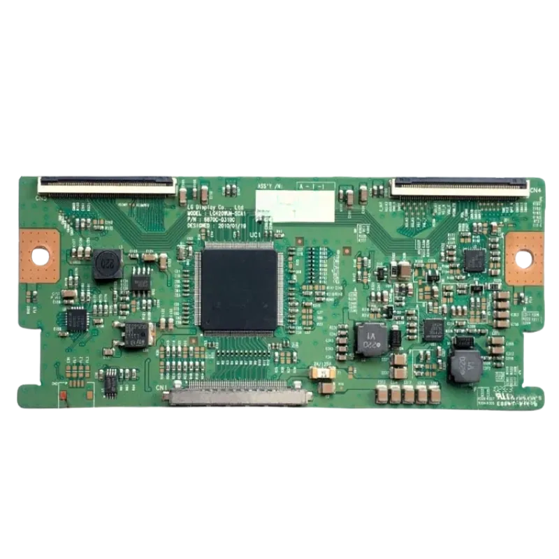 Vista superior completa de la tarjeta T-Con 6870C-0310C para televisores LG.