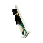 DC92-02388K – Vista lateral de conectores Tarjeta DC92-02388K Samsung, vista lateral; conectores multipin y aletas del disipador en primer plano.