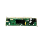 DC92-02388K – Vista frontal completa Placa de control DC92-02388K Samsung, vista frontal; disipador central, transformador y dos capacitores de gran tamaño.