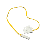 DA32-00066B – Vista superior del sensor de temperatura Sonda NTC DA32-00066B vista superior; cápsula blanca y mazo amarillo con conector doble.