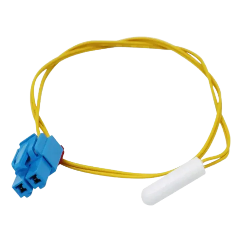 Samsung DA32-10105X – Sensor de temperatura Sensor de temperatura Samsung DA32-10105X para freezer, arnés amarillo con cápsula blanca y conector azul