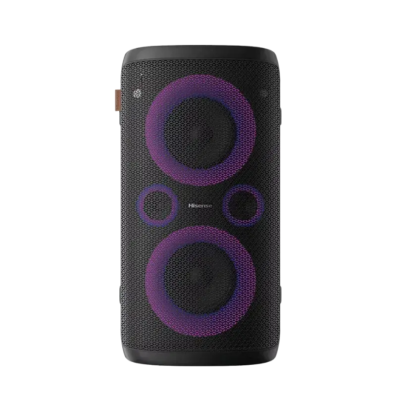 Torre de Sonido Hisense HP100 Party Speaker One 300W frontal con luces LED