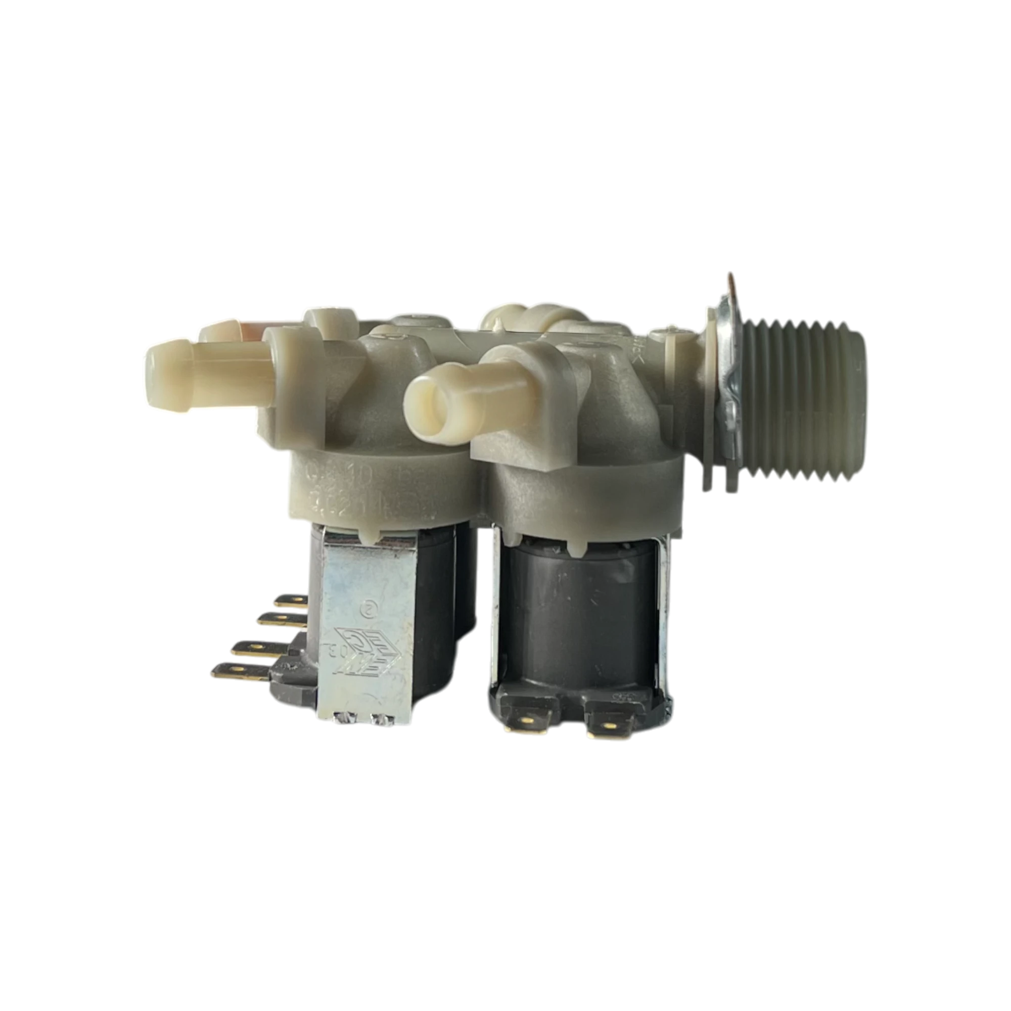 Conexiones de salida – Válvula de Agua para Lavadora LG 5220FR2008Q. Vista superior de las salidas de la Válvula de entrada de agua 5220FR2008Q para lavadora LG.