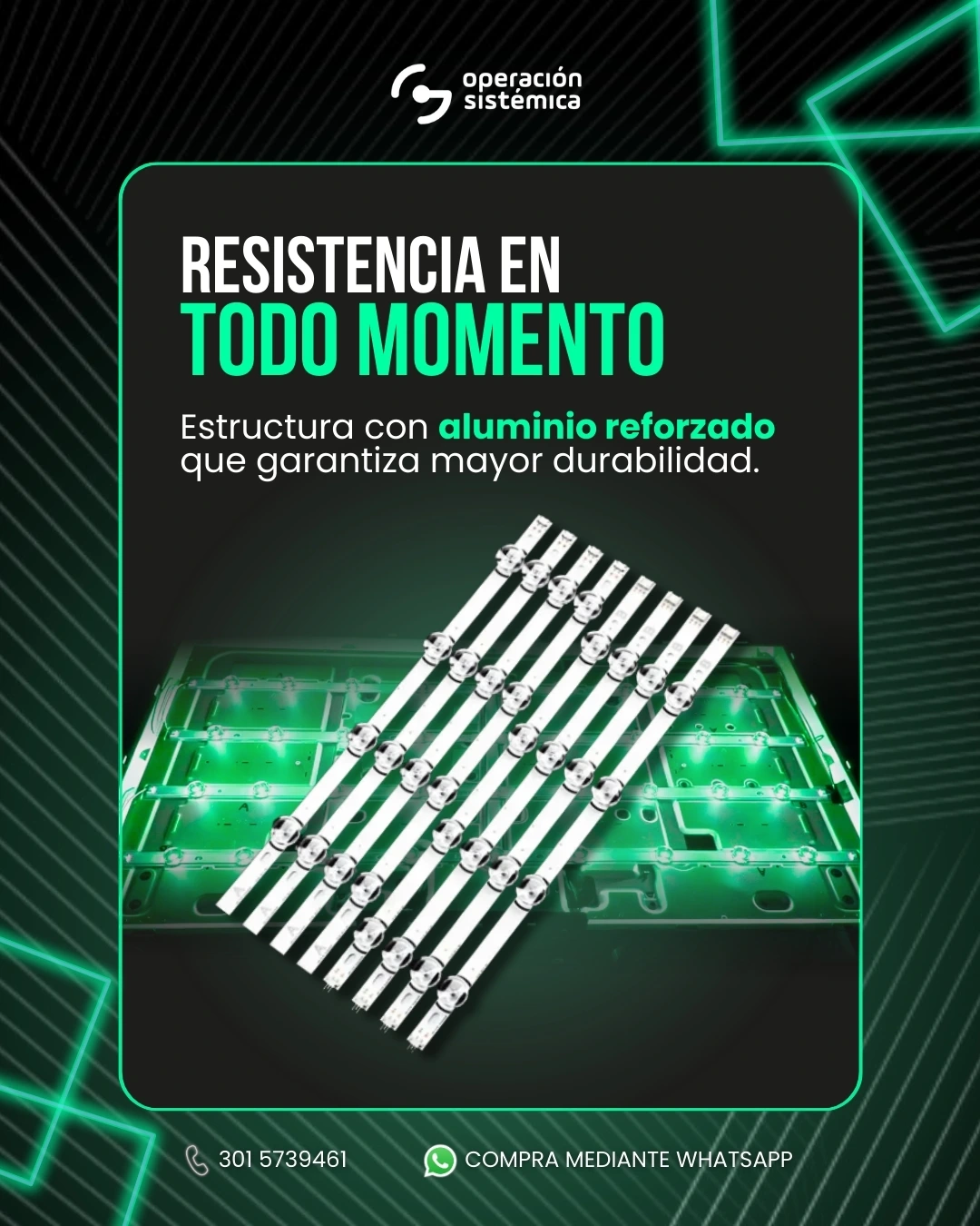 Aluminio reforzado en Barras LED para TV