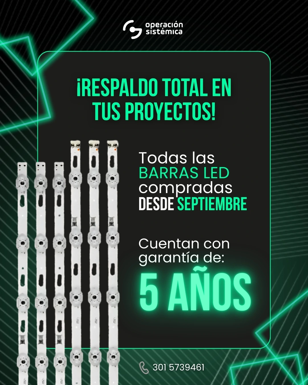 Garantía de 5 años en Barras LED para TV