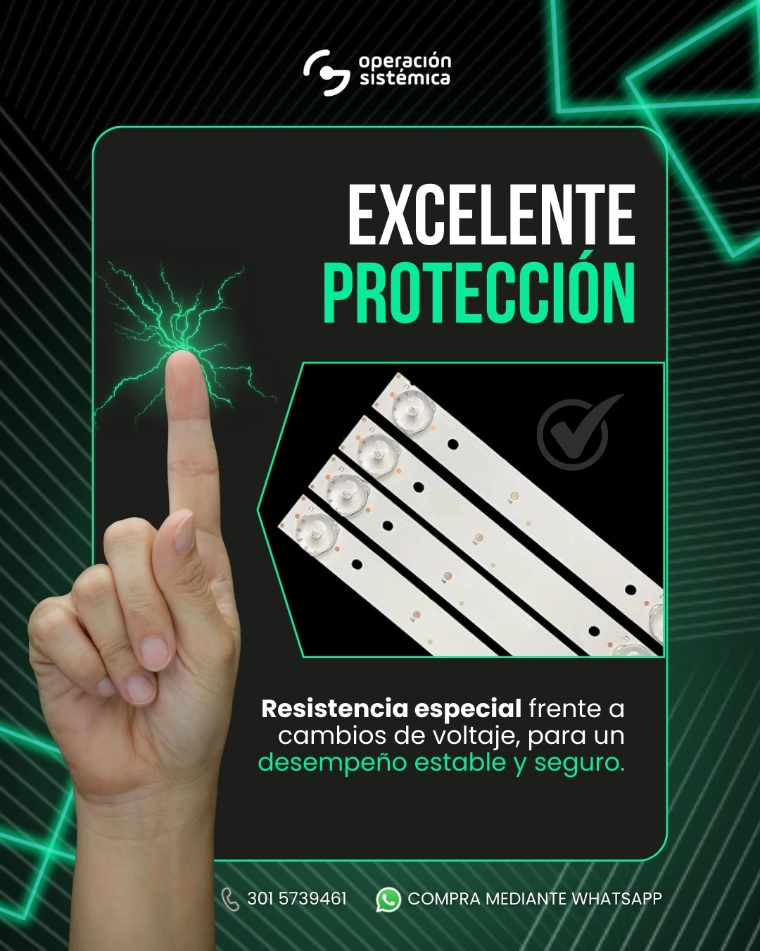 Protección contra cambios de voltaje en Barras LED para TV