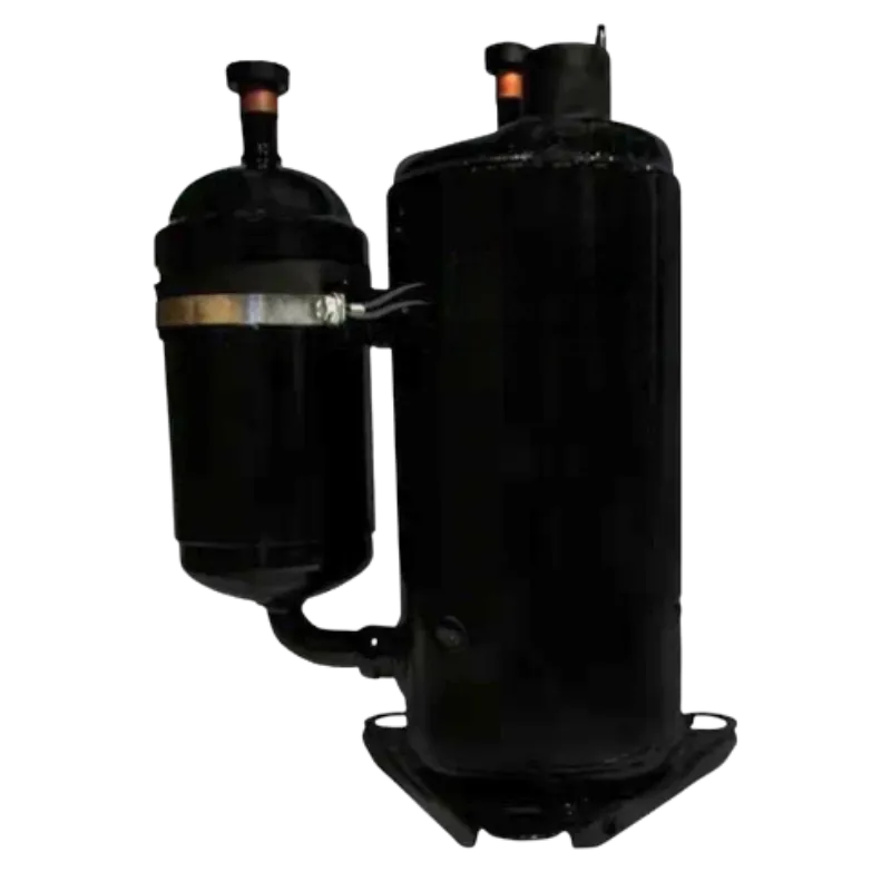 Compresor KSN98D22UFZ para aire acondicionado, vista completa con cuerpo y filtros