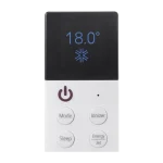 Control remoto LG Gallery con pantalla encendida a 18 grados