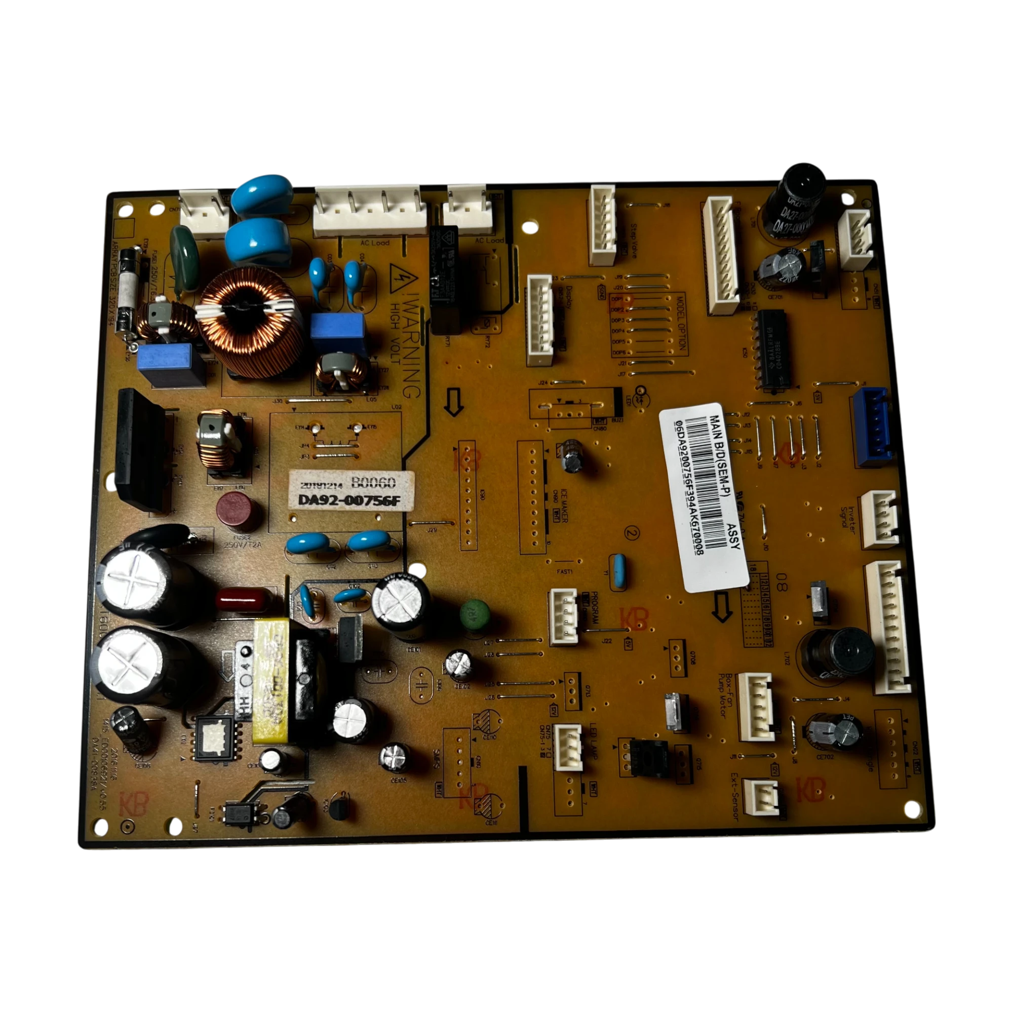 Main Board DA92-00756F Samsung – Tarjeta electrónica vista superior Main Board DA92-00756F Samsung para refrigerador, tarjeta de control vista superior