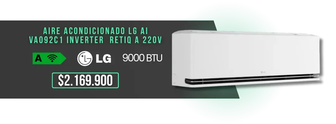Promoción Aire Acondicionado LG AI VA092C1 Inverter 9000 BTU 220V RETIQ A